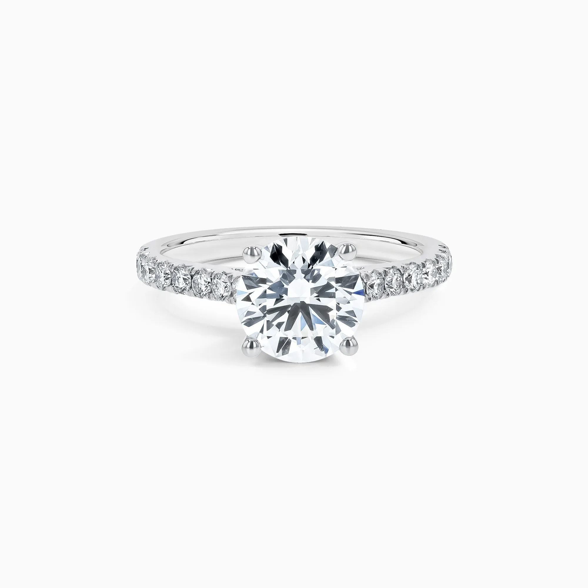 Elysian 2 ct. Lab Grown Diamond French Pavé Engagement Ring in 18K White Gold