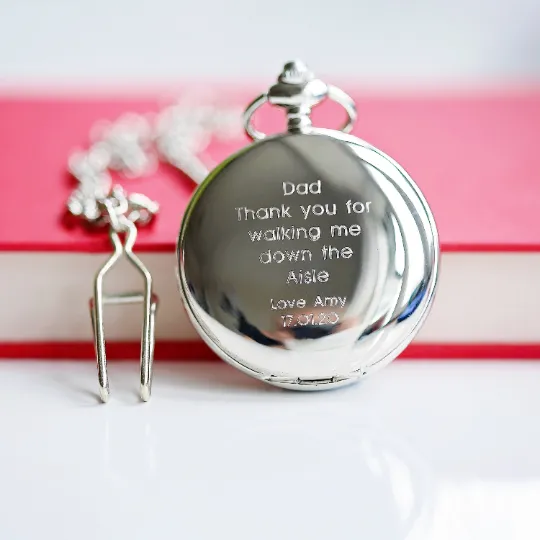 Engraved Roman Skeleton Pocket Watch