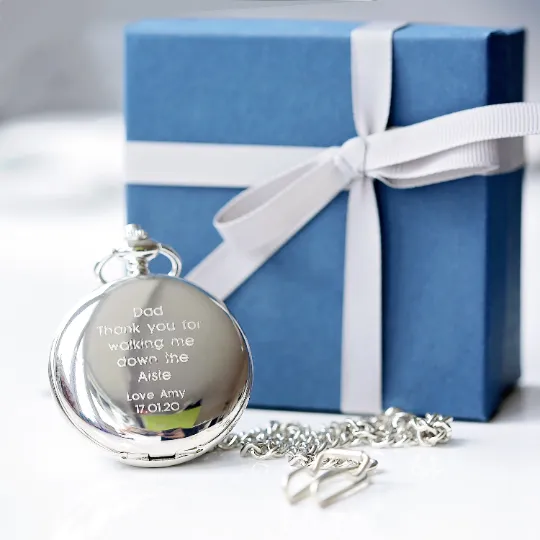Engraved Roman Skeleton Pocket Watch