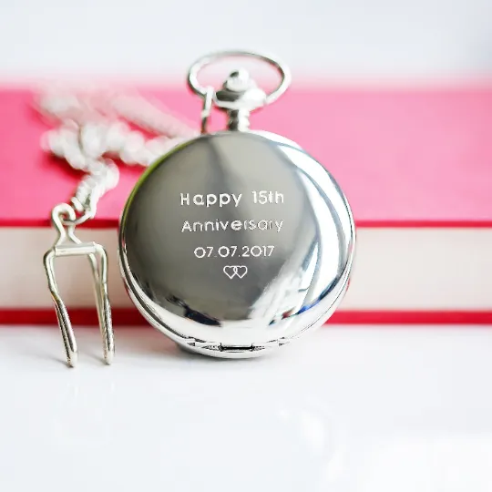 Engraved Roman Skeleton Pocket Watch