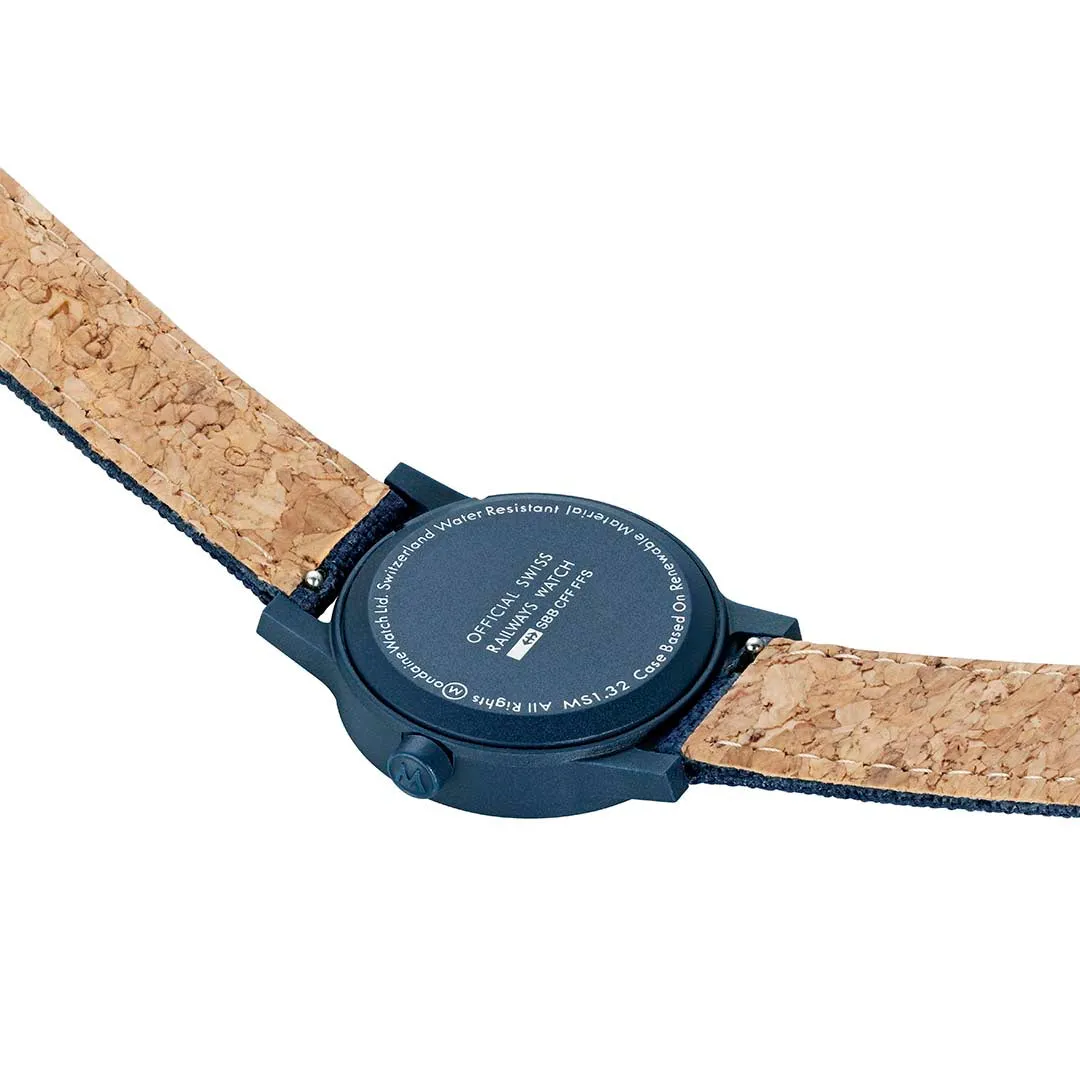 Essence Deep Ocean Blue Recycled Textile Strap Watch