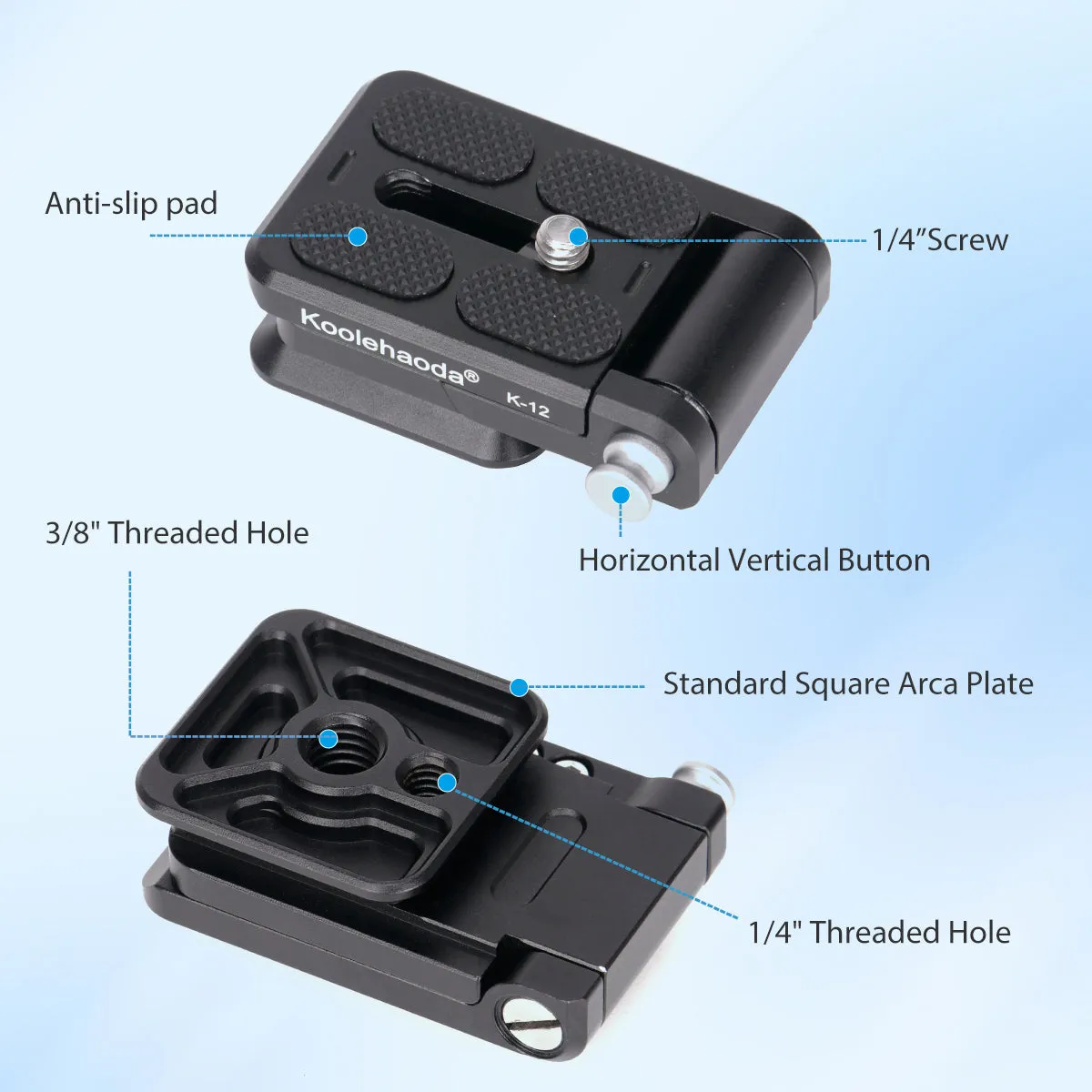 Foldable L-Shaped Quick Release Plate