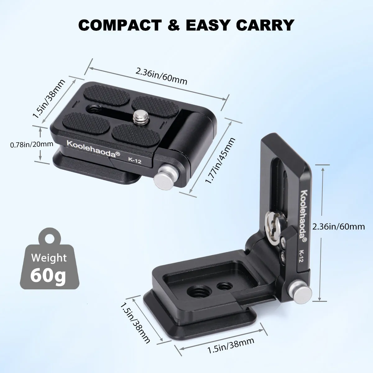 Foldable L-Shaped Quick Release Plate