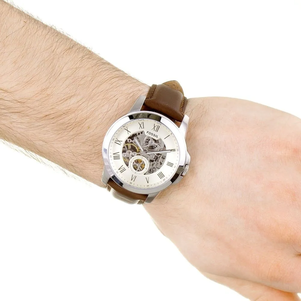 Fossil Grant Autmatic Multi-Function White Dial Men's Watch ME3027