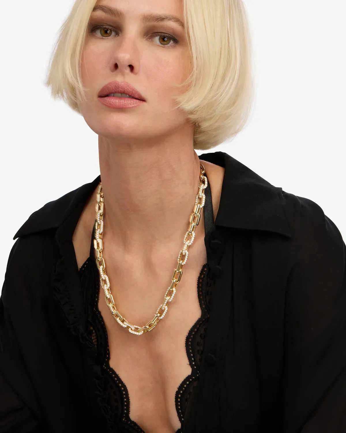 Frankie Pavé Chain Necklace 21"