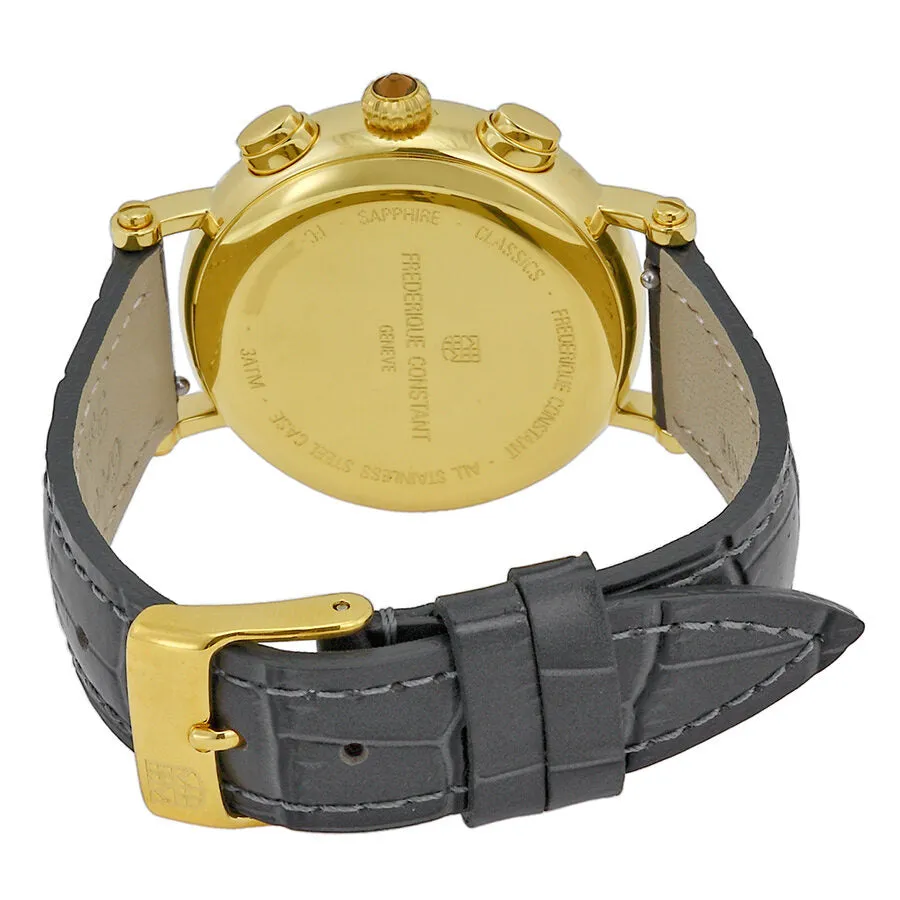 Frederique Constant Classics Silver Dial Chronograph Leather Ladies Watch FC-291MC2R5
