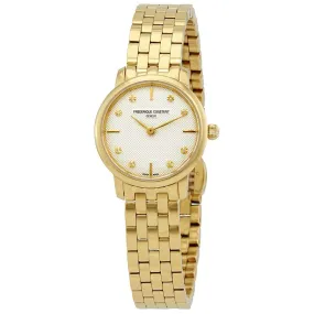 Frederique Constant Slimline Quartz Diamond White Dial Ladies Watch FC-200STDS5B