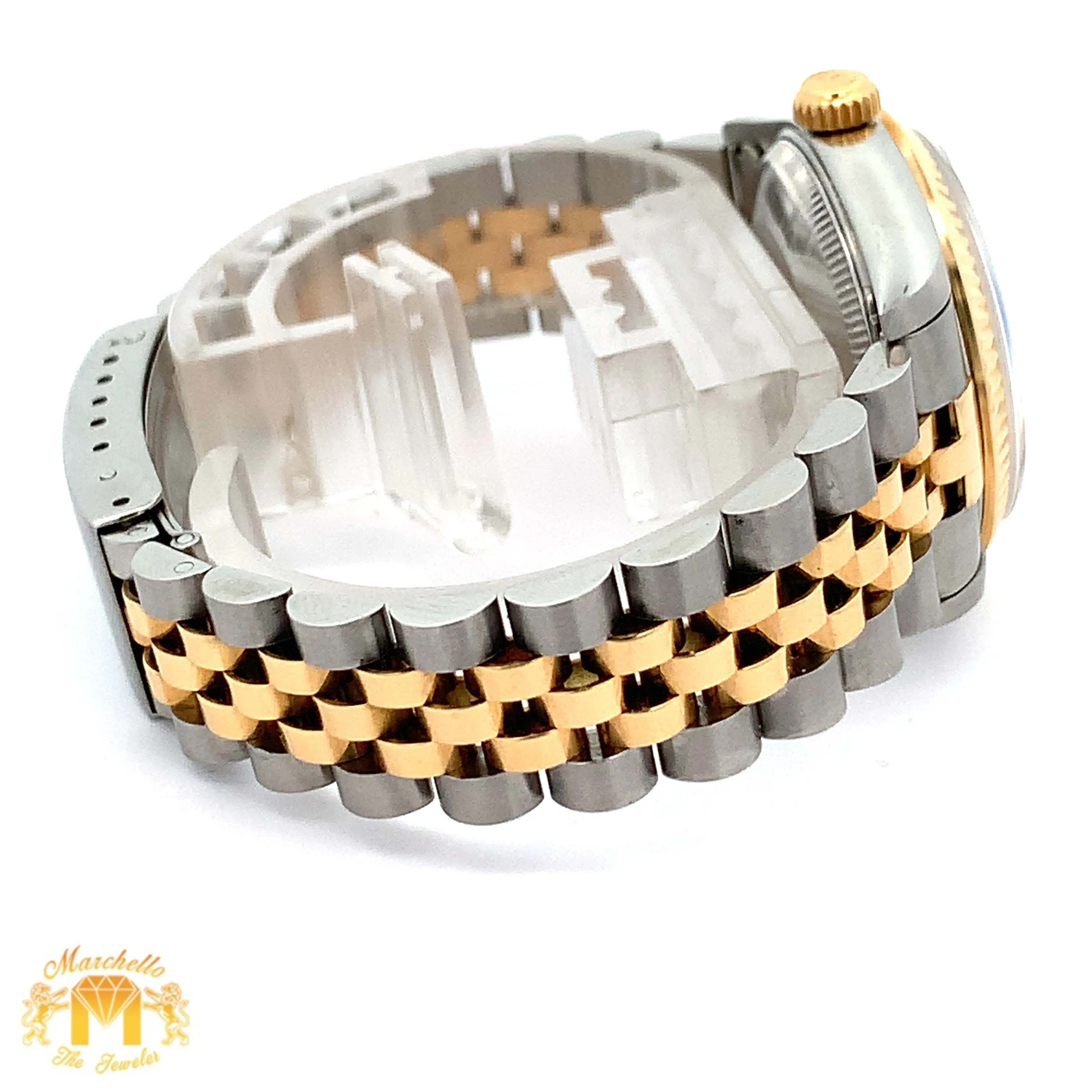 Full factory 31mm Rolex Watch with Two-Tone Jubilee Bracelet (black dial with diamonds)