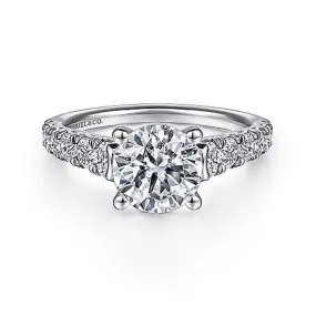Gabriel & Co. "Piper" Round Diamond Engagement Ring Semi-Mounting in 14K White Gold