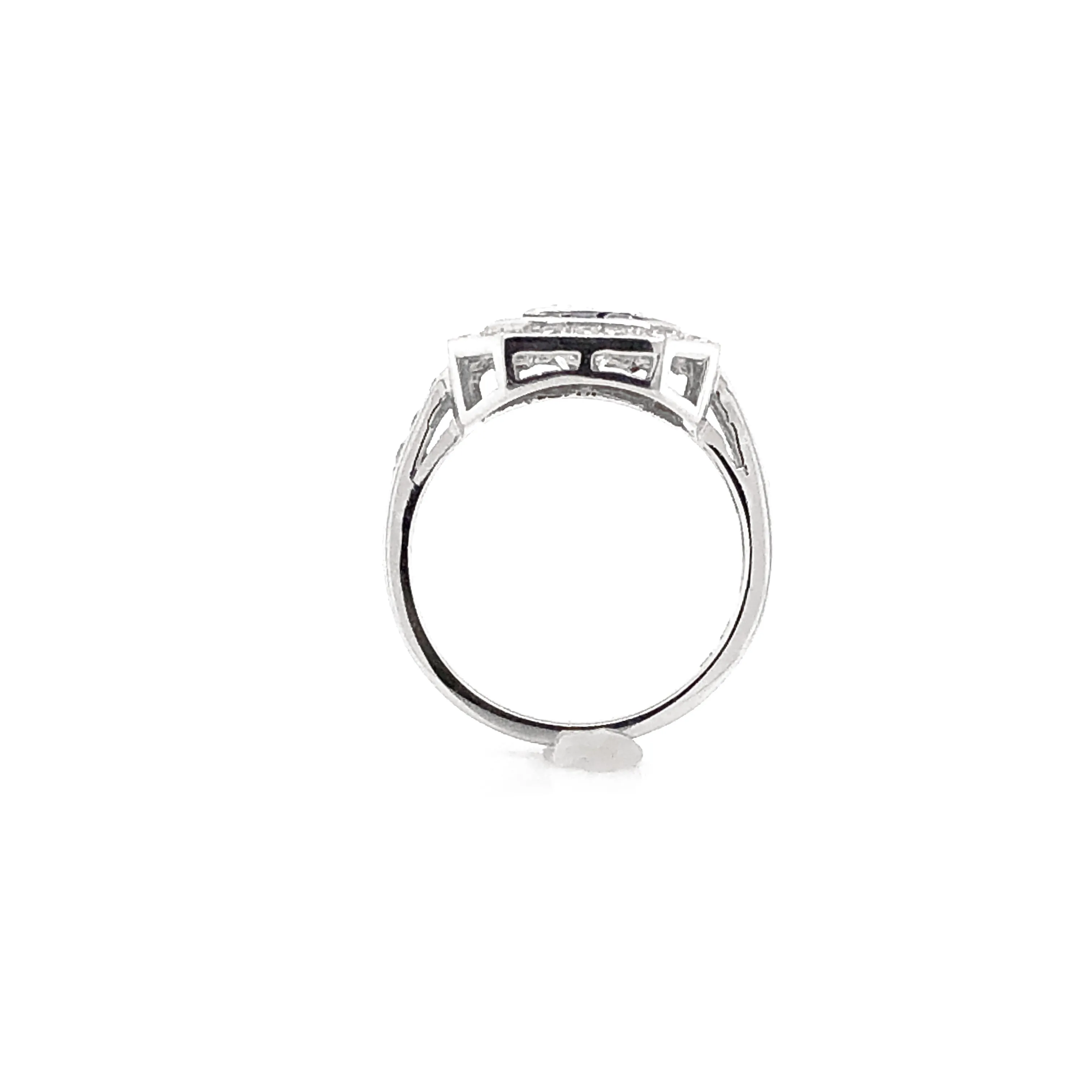 GIA Certified Emerald Cut Diamond 1.01 Carat Sapphires Diamonds Cocktail Ring