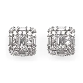GIA Certified emerald cut diamonds 2.02 carat platinum earrings