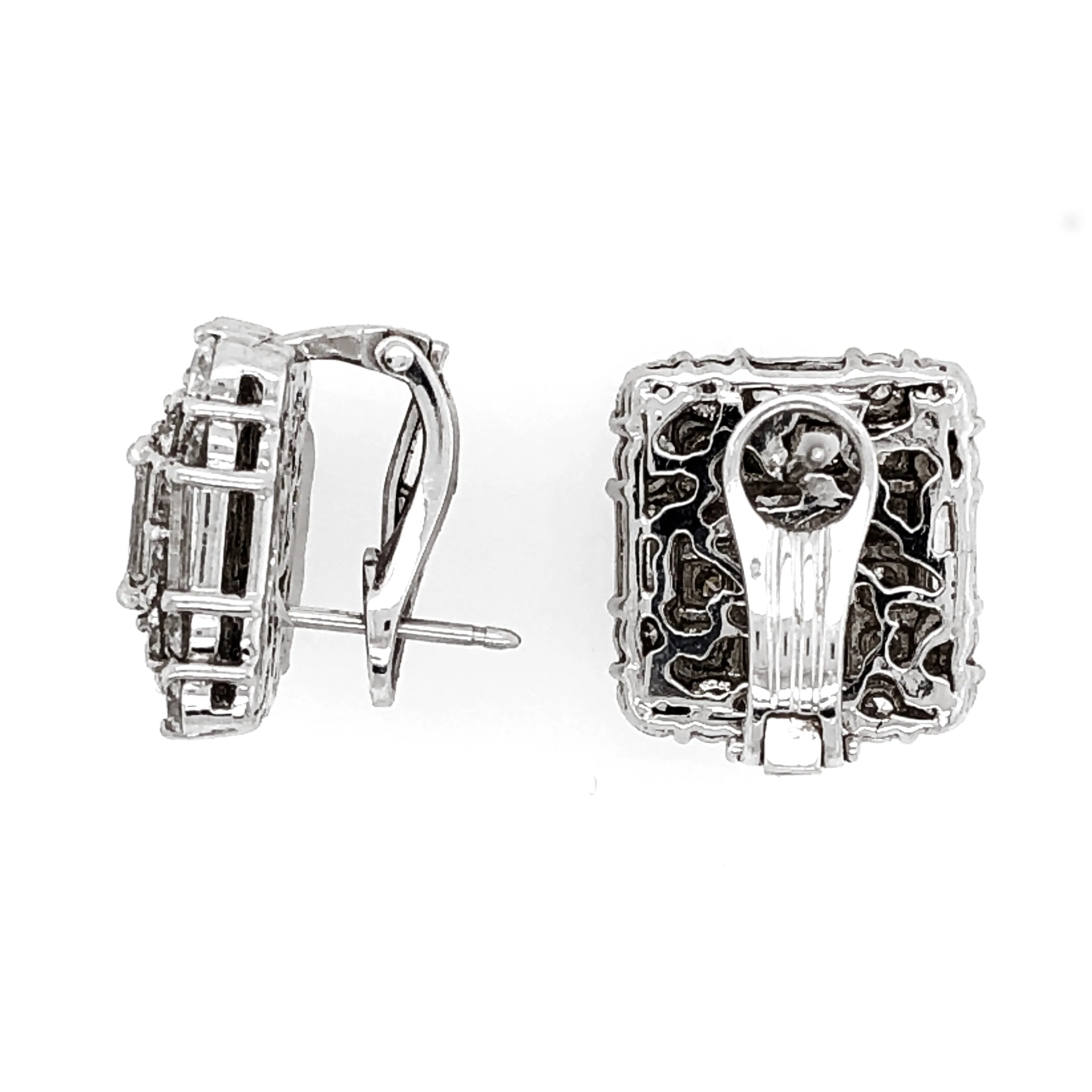 GIA Certified emerald cut diamonds 2.02 carat platinum earrings