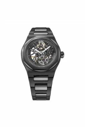 girard perregaux laureato skeleton 42mm black ceramic men's watch
