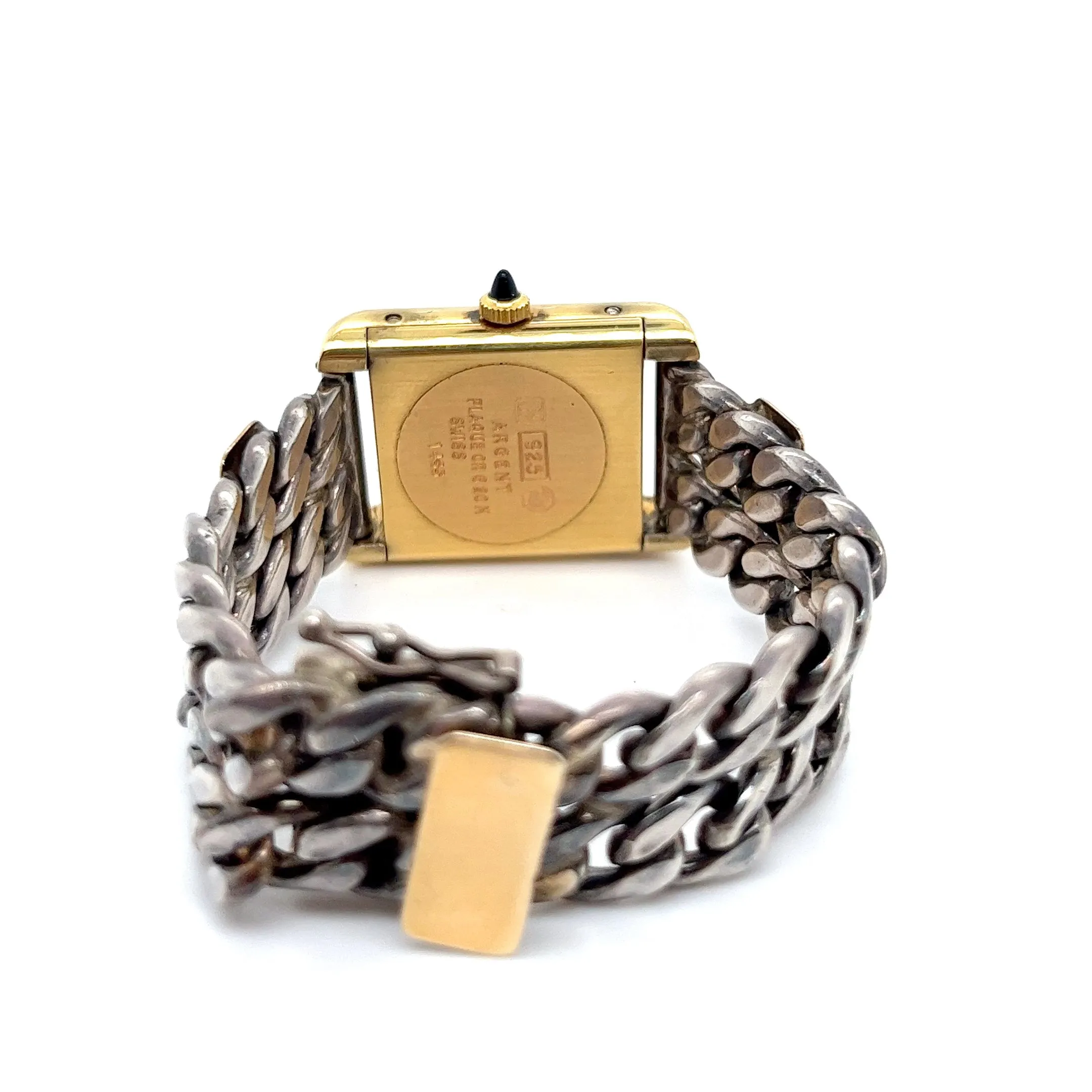 Glenn Bradford Vermeil Tank Watch Sterling/14kt Gold