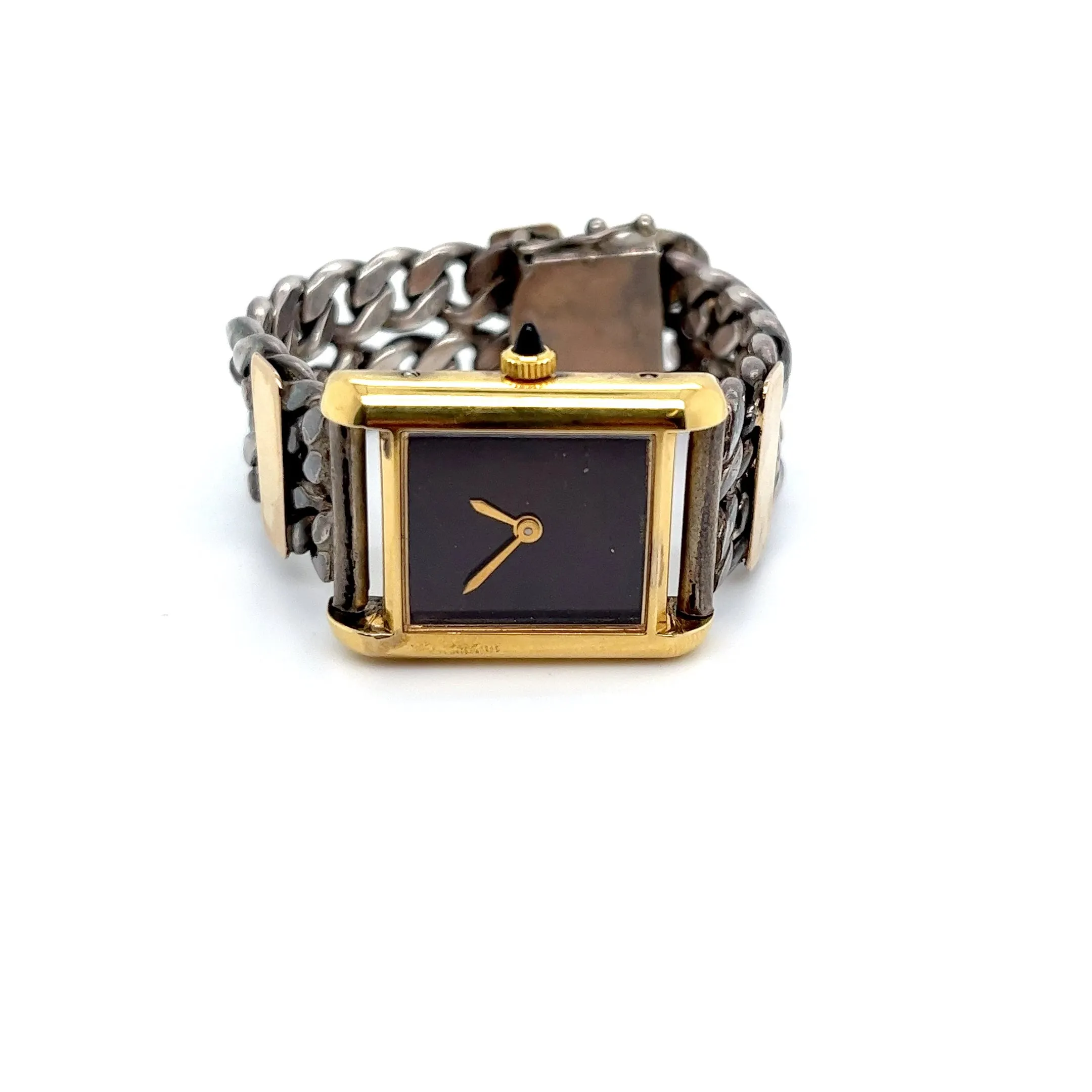 Glenn Bradford Vermeil Tank Watch Sterling/14kt Gold