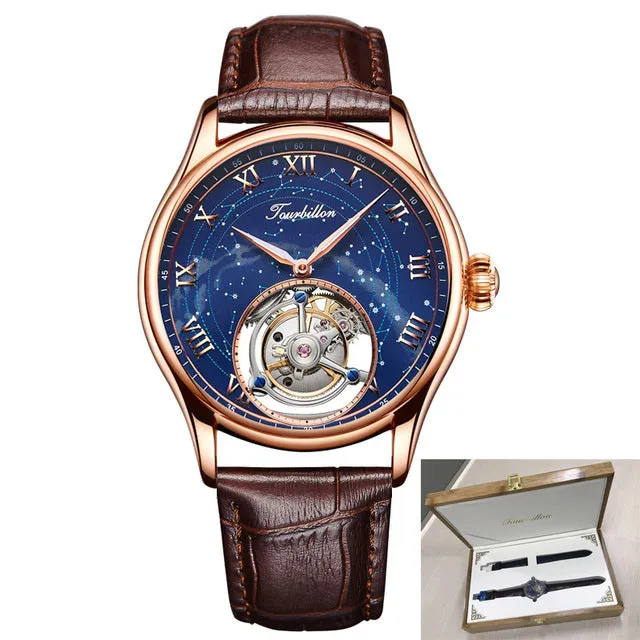 GUANQIN 100% Original Tourbillon watch top brand luxury Skeleton waterproof Sapphire  Skeleton Private custom Relogio Masculino