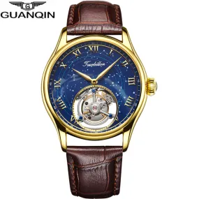 GUANQIN 100% Original Tourbillon watch top brand luxury Skeleton waterproof Sapphire  Skeleton Private custom Relogio Masculino