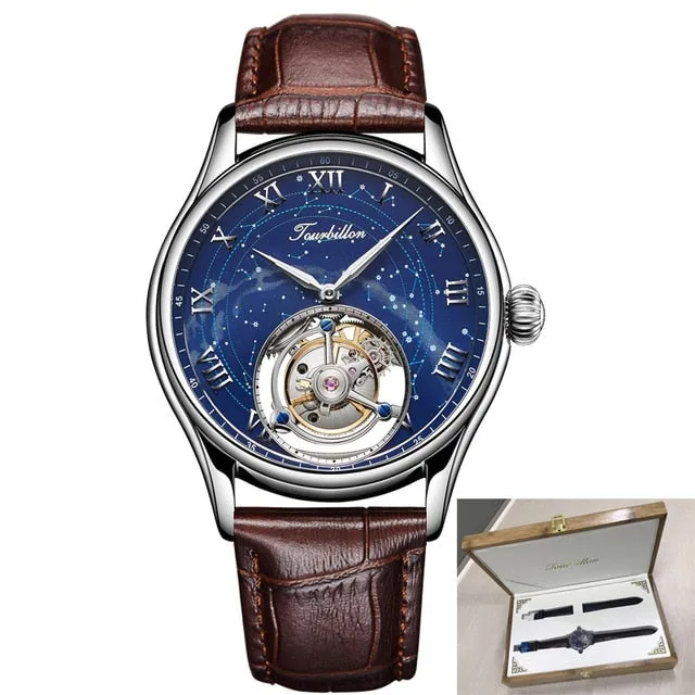 GUANQIN 100% Original Tourbillon watch top brand luxury Skeleton waterproof Sapphire  Skeleton Private custom Relogio Masculino