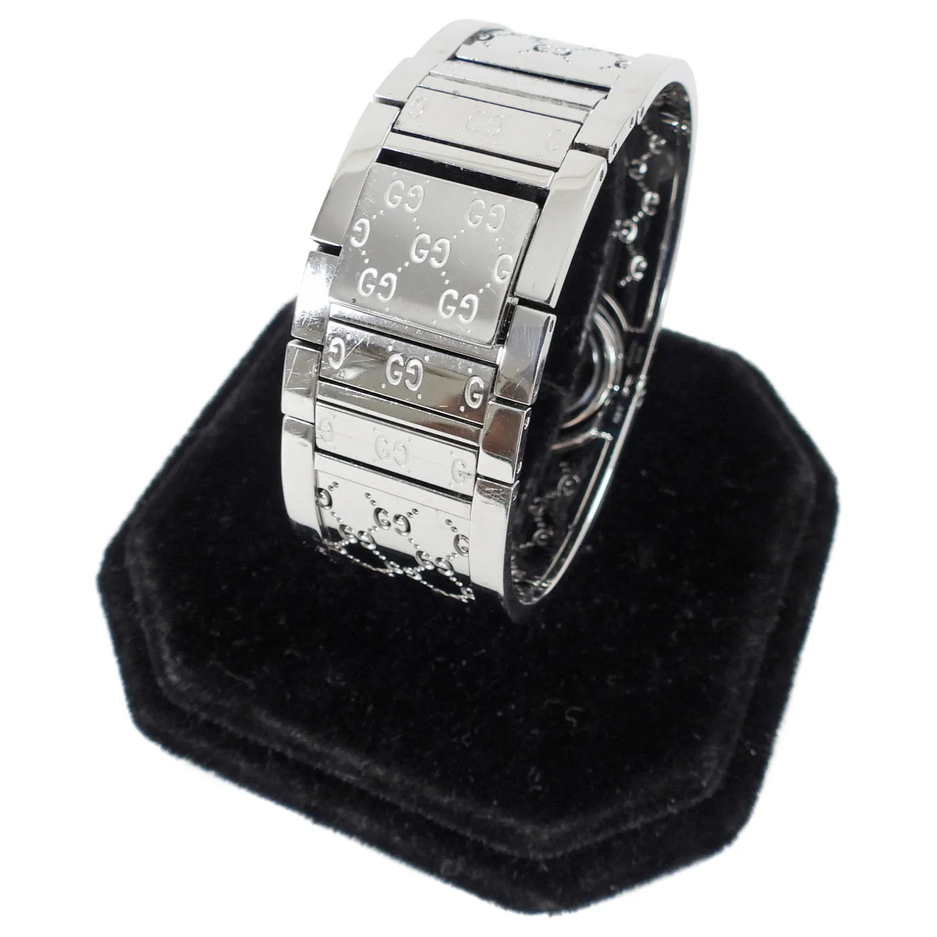Gucci Narrow Silver 112 Twirl GG Bangle Watch