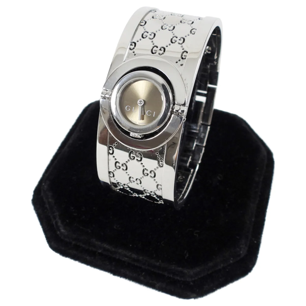 Gucci Narrow Silver 112 Twirl GG Bangle Watch