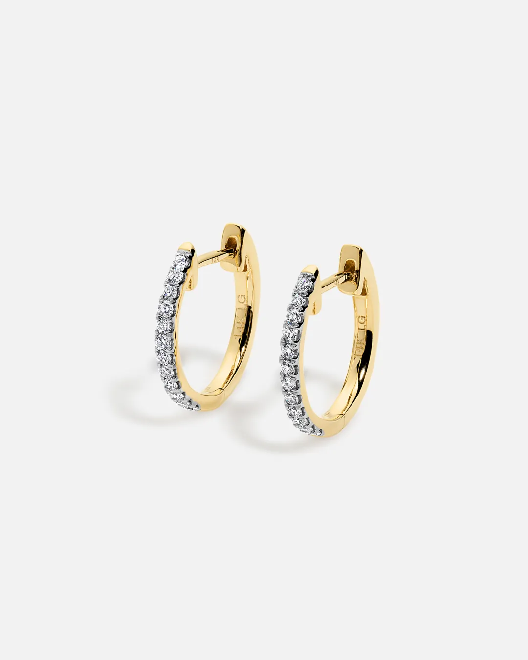 Half Pavé Huggies