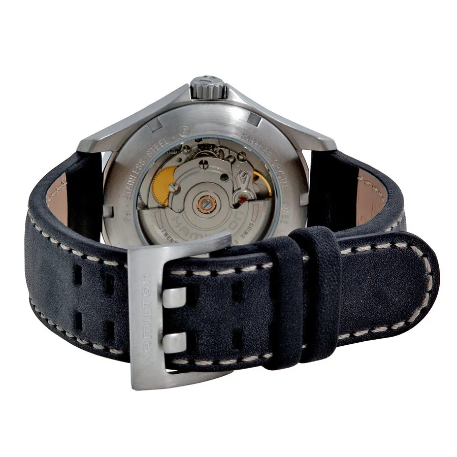 Hamilton Khaki Aviation Silver Dial Black Leather Men's Watch H76565725