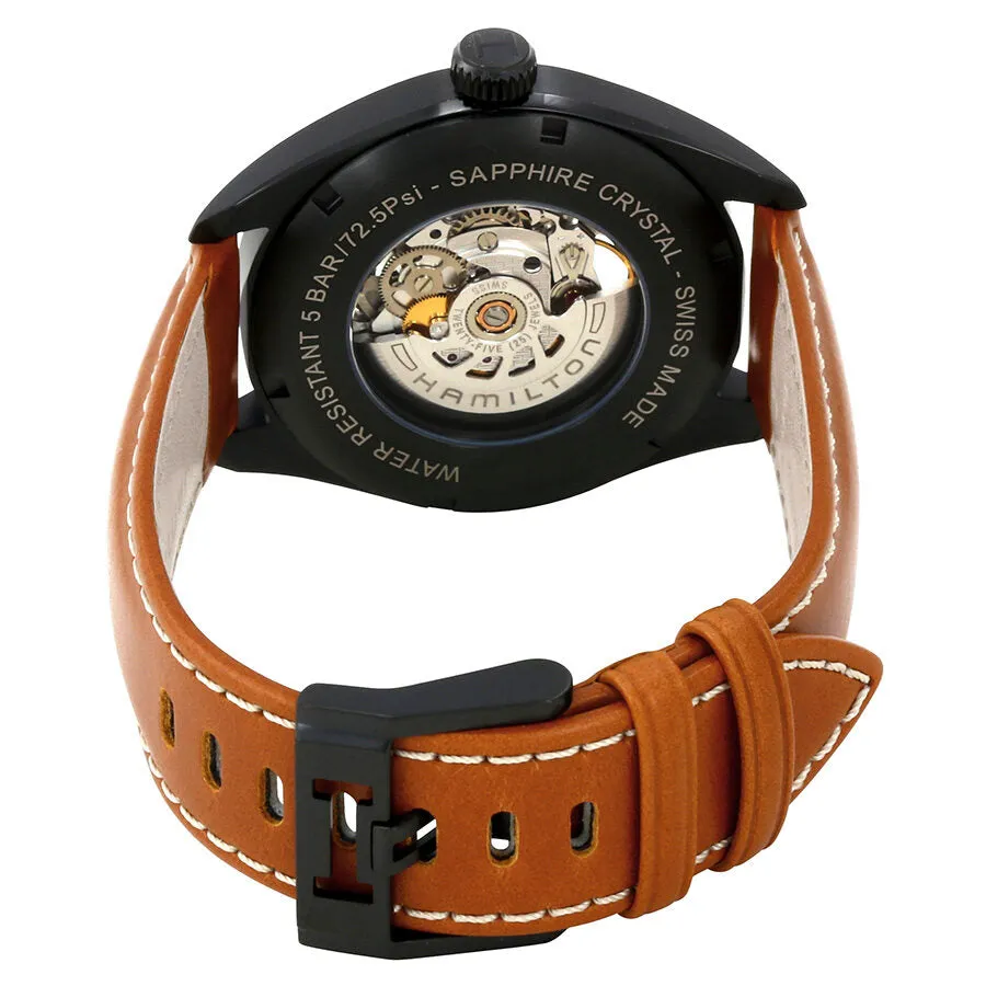 Hamilton Khaki Field Skeleton Dial Brown Leather Men's Watch H72585535