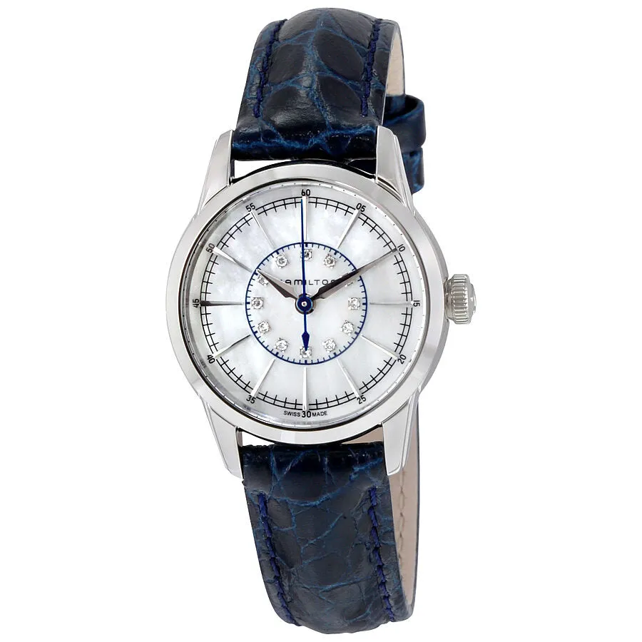 Hamilton White Mother of Pearl Dial Blue Leather Ladies Watch H40311691