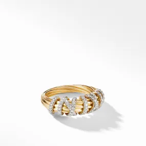 Helena Small Ring with 18K Yellow Gold and Diamonds, Size 7