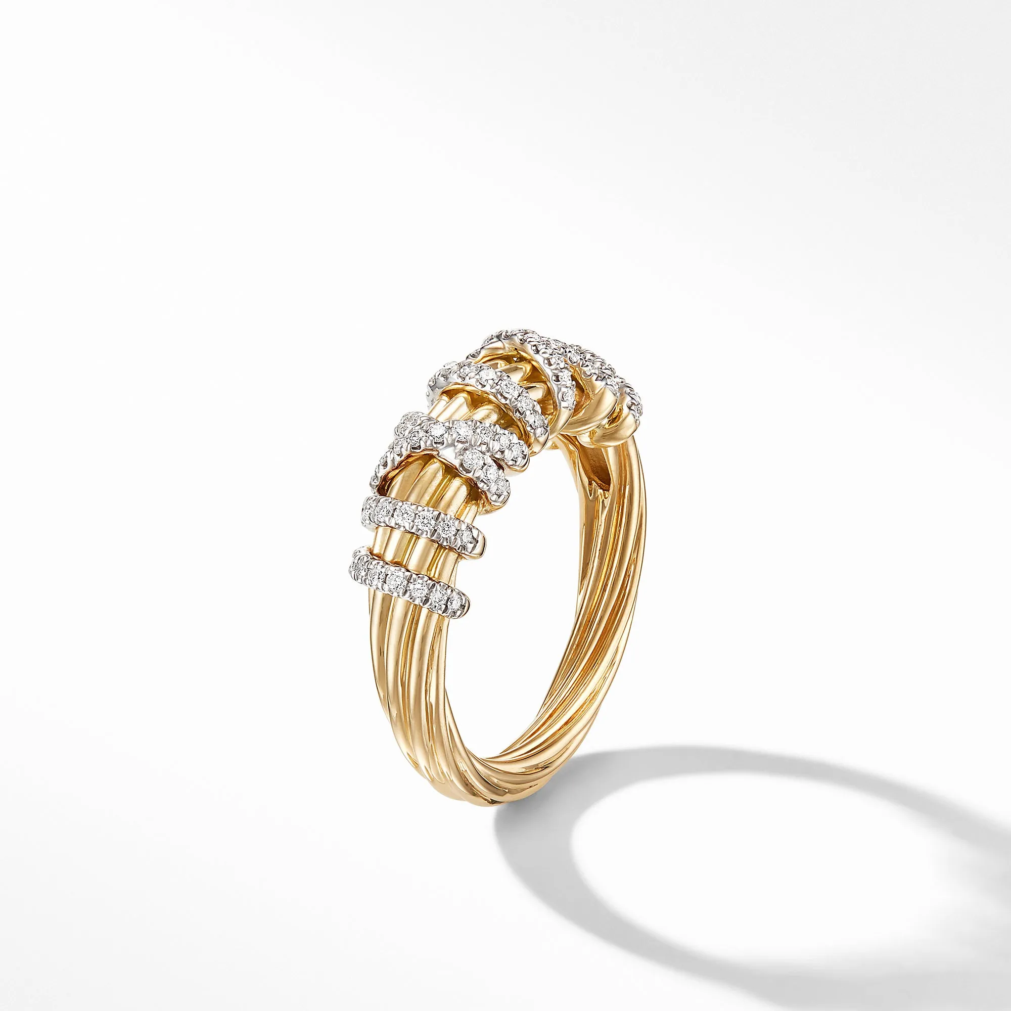 Helena Small Ring with 18K Yellow Gold and Diamonds, Size 7