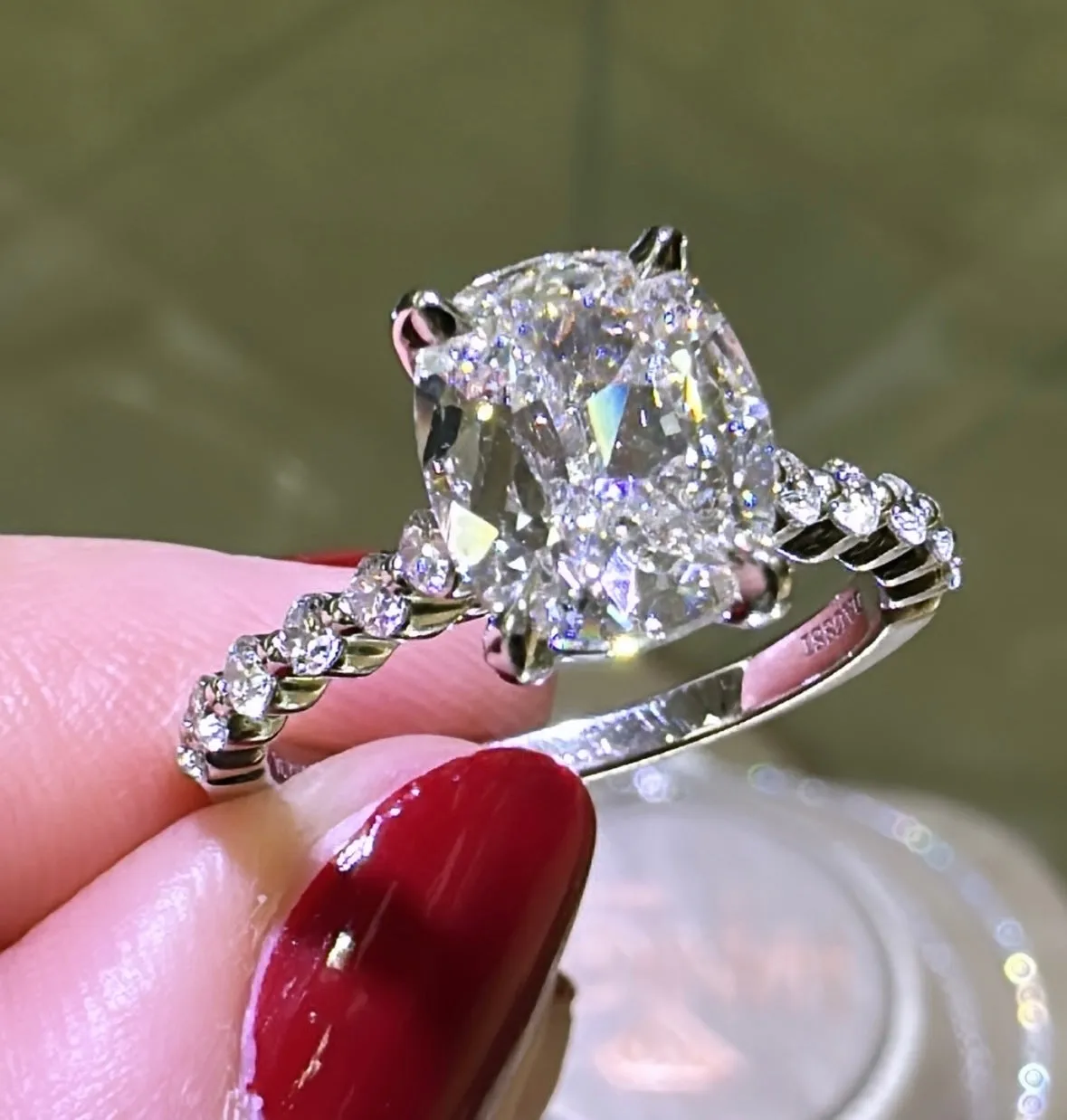 Henri Daussi Cushion-cut GIA Certified 2.45ct t.w. Anniversary Engagement Ring