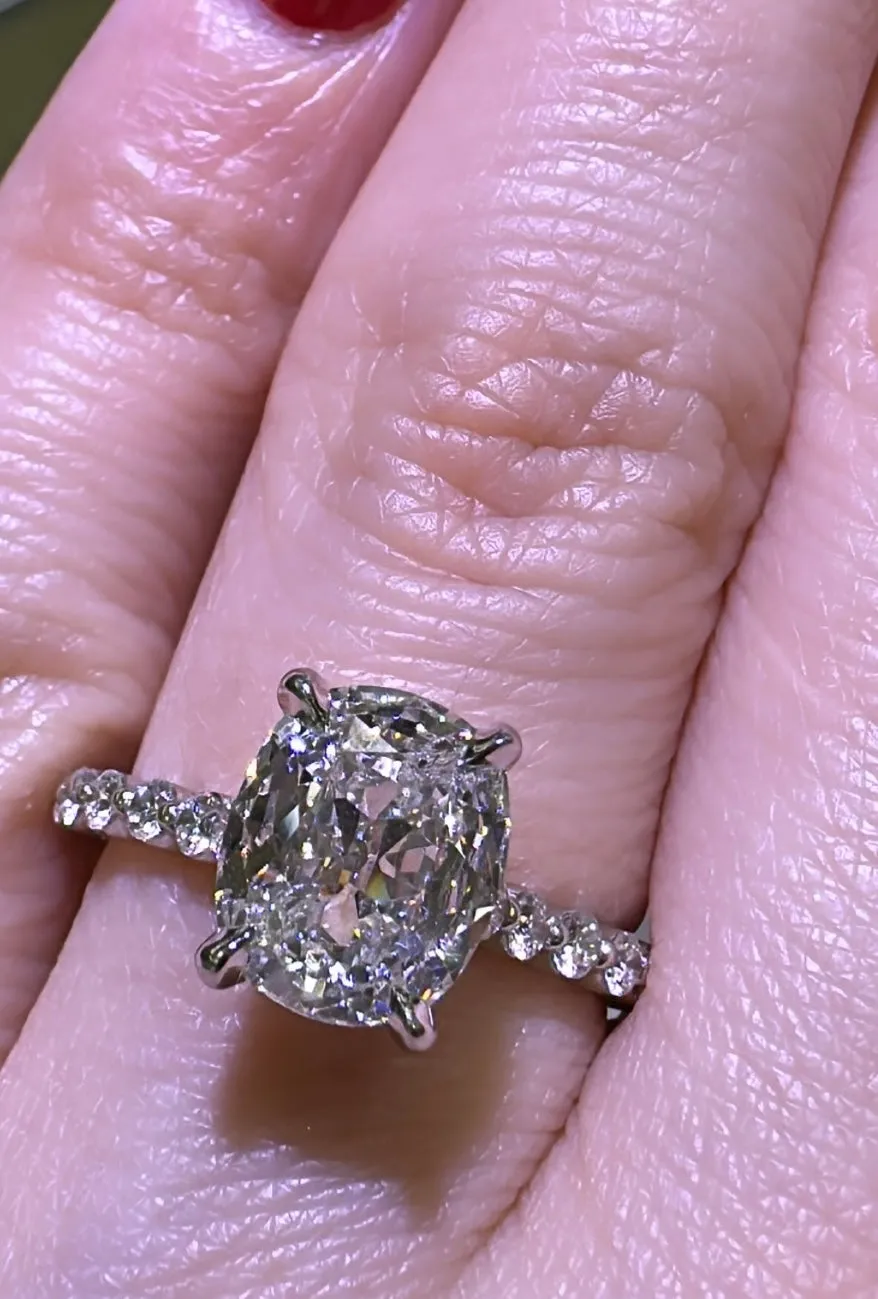 Henri Daussi Cushion-cut GIA Certified 2.45ct t.w. Anniversary Engagement Ring