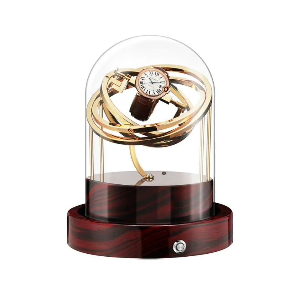 HQ Watches Care - Carbon Orbit Single Watch Winder in Brown