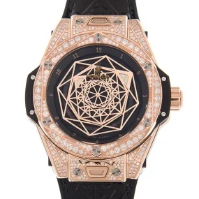 Hublot Big Bang Sang Bleu Automatic Diamond Black Dial Ladies Watch 465.OS.1118.VR.1704.MXM18