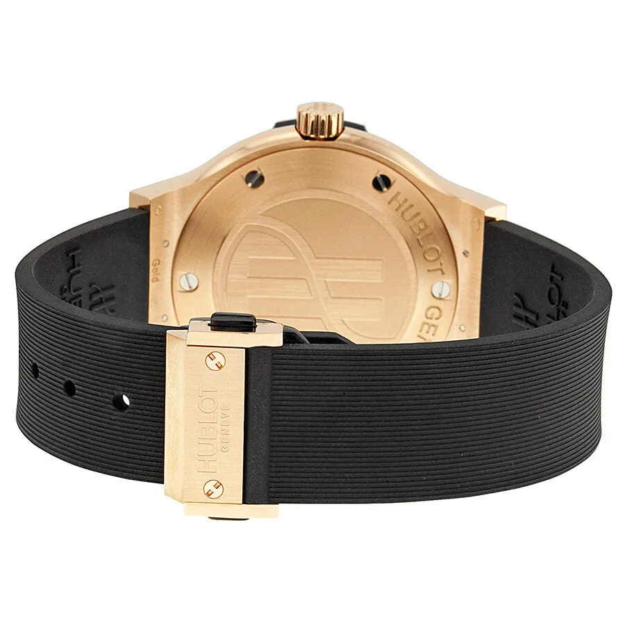 Hublot Classic Fusion Black Dial 18k Rose Gold Black Rubber Strap Men's Watch 561.PX.1180.RX