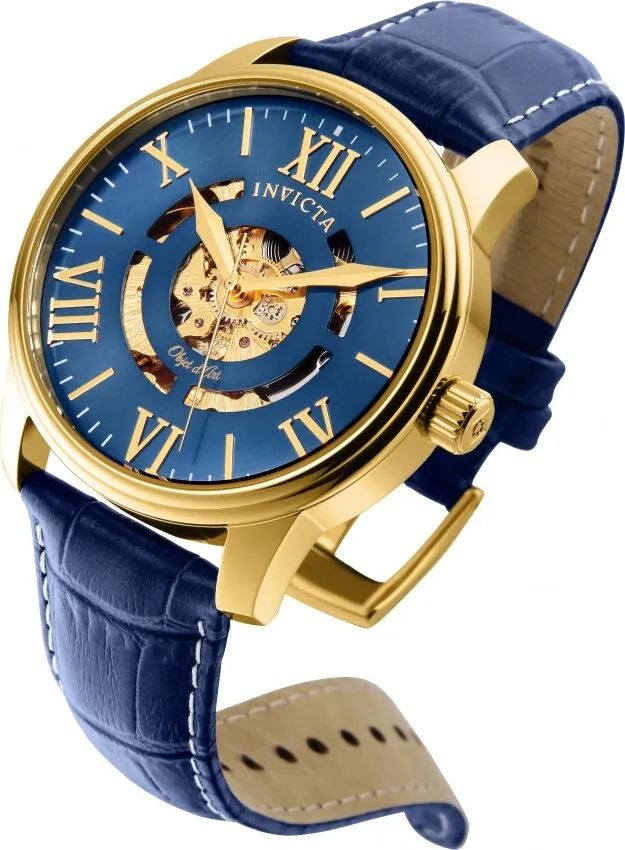 Invicta Objet D Art Automatic Blue Skeleton Dial Men's Watch 22601