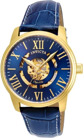 Invicta Objet D Art Automatic Blue Skeleton Dial Men's Watch 22601
