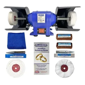 Jewellery Polishing Machine 6" Bench Mounted 250W With 4" Polishing Kit