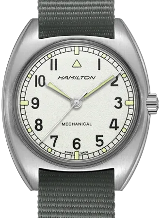Khaki Pilot Pioneer Mechanical Silver - Military Nylon Strap Ref. H76419951