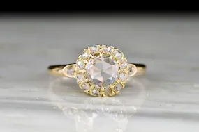 Late 1800s - Early 1900s Victorian 14K Gold and Rose Cut Diamond Cluster Ring