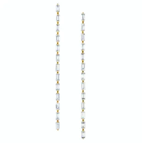 LONG BAGUETTE DIAMOND DROP EARRINGS