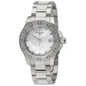 Longines Conquest Mother of Pearl Dial Diamond Ladies Watch L3.280.0.87.7