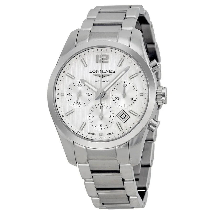 Longines Conquest Silver Dial Chronograph Stainless Steel Men's Watch L27864766 L2.786.4.76.6