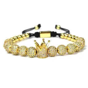 Luxury Micro Pave Crown Bracelet