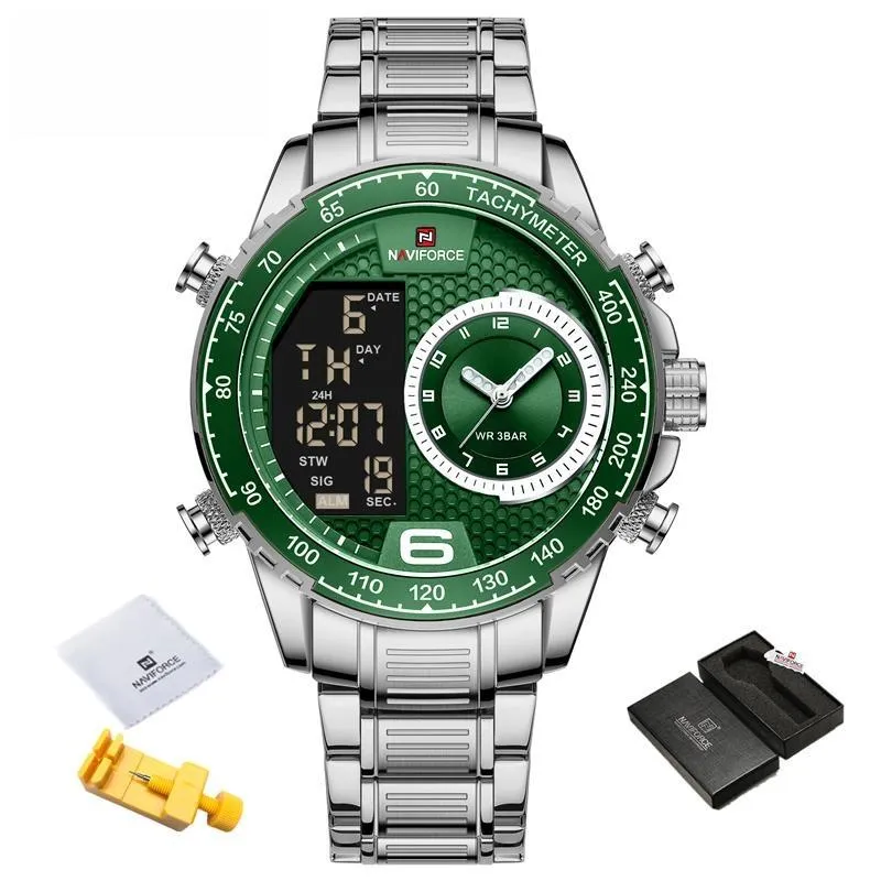 Luxury  Watch Men Stainless Steel Digital Sport Chronograph Quartz Wrist watch