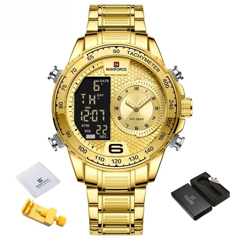 Luxury  Watch Men Stainless Steel Digital Sport Chronograph Quartz Wrist watch