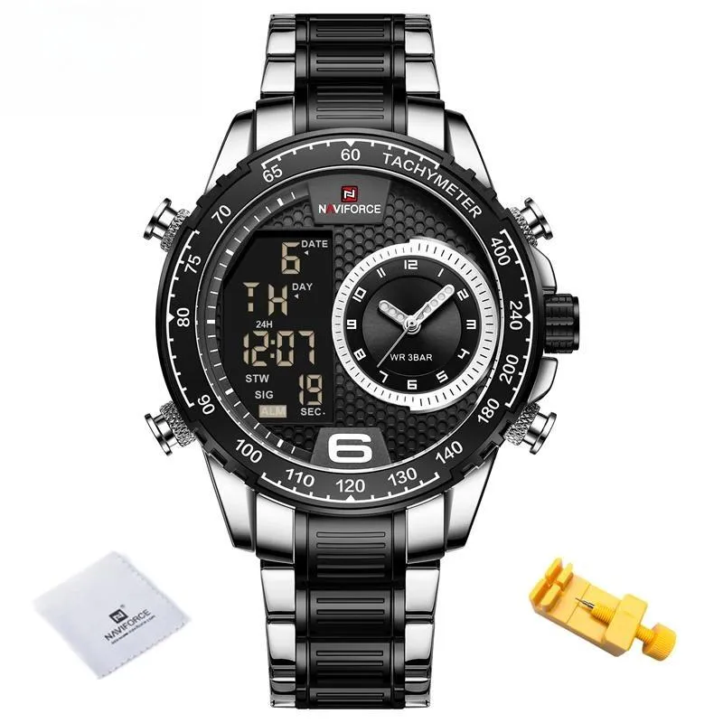 Luxury  Watch Men Stainless Steel Digital Sport Chronograph Quartz Wrist watch