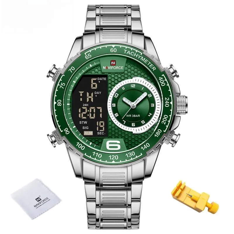 Luxury  Watch Men Stainless Steel Digital Sport Chronograph Quartz Wrist watch