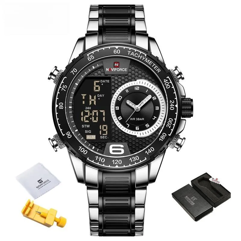 Luxury  Watch Men Stainless Steel Digital Sport Chronograph Quartz Wrist watch