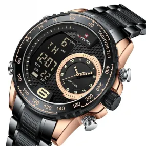 Luxury  Watch Men Stainless Steel Digital Sport Chronograph Quartz Wrist watch